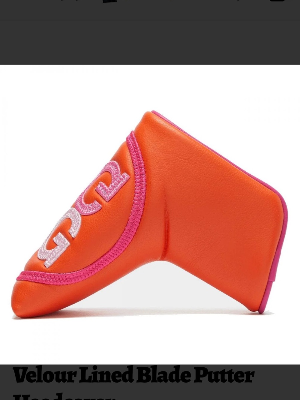G/FORE Orange and Pink Golf Blade Putter Headcover